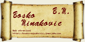 Boško Minaković vizit kartica